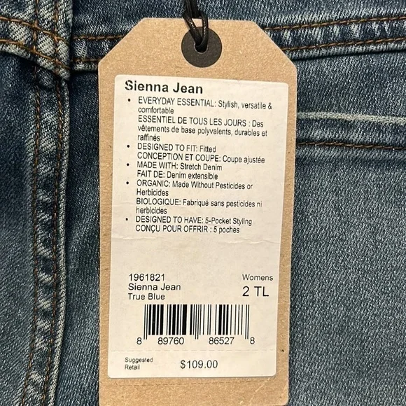 Prana Sienna Jeans True Blue Size 2Tall NWT - Picture 6 of 7
